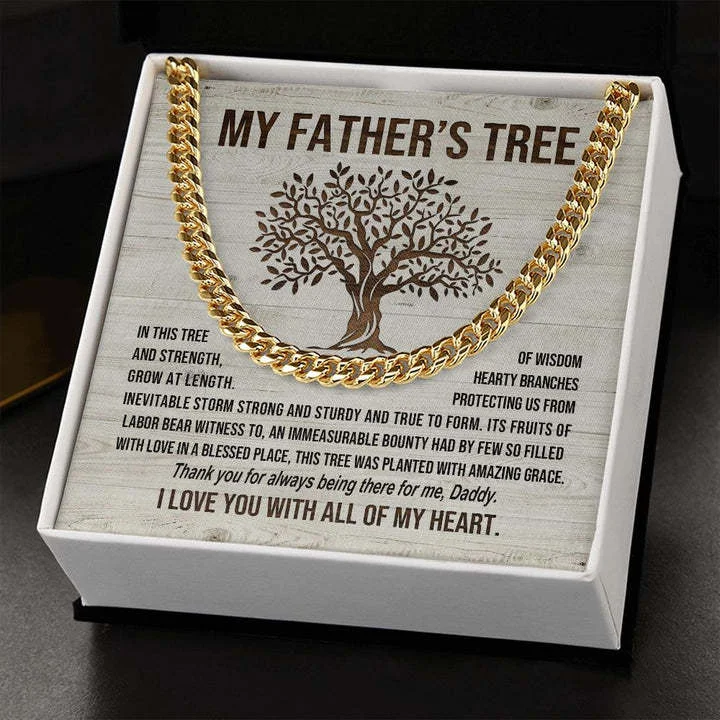 To My Father Gift Cuban Link Chain Necklace Father's Day Necklace