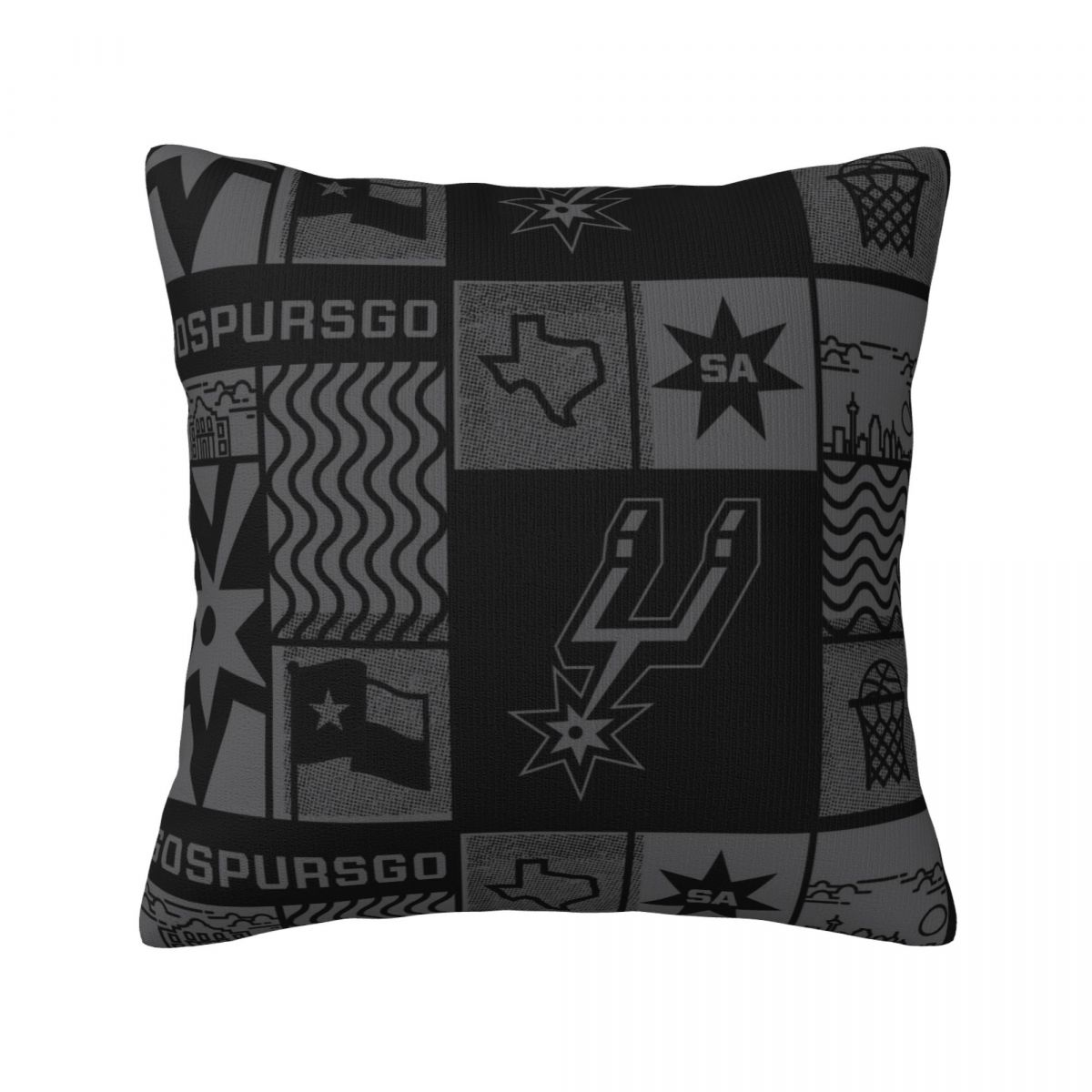 San Antonio Spurs Monochrome Logo Short Plush Cushion for Home Decor