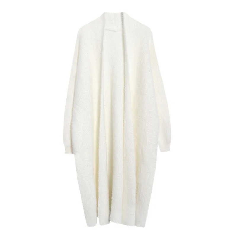 Churchf Churchf Female Autumn Winter Loose Large Size Add Thick Long Lazy Wind Knit Coat New Long Imitation Mink Velvet Cardigan