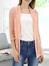 Vibrant V-Neck Crochet Cardigan - Elegant 3/4 Sleeve Mesh Slim Fit, Breathable, Casual, Comfortable, Women's Fashion Clothing for Daily Wear