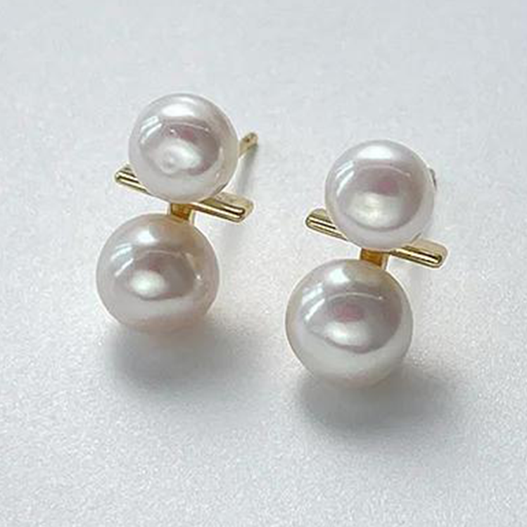 MIKAMU S925 Silver Pearl Stud Earrings - 2024 Summer Trendy Minimalist Design
