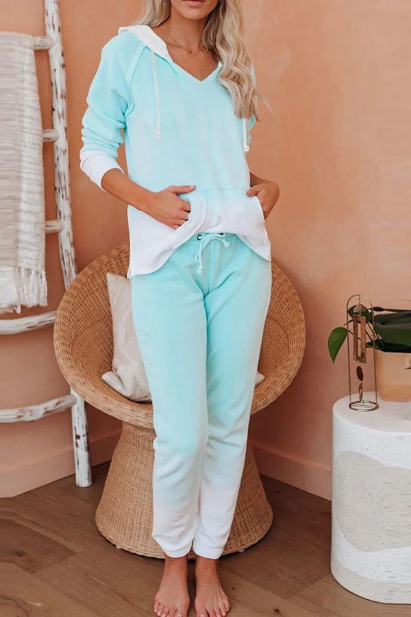 Casual Long Sleeve Trousers Home Set