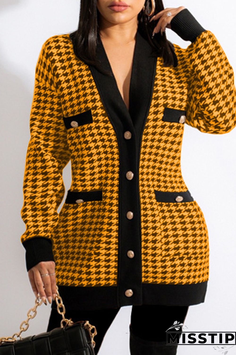 Red Fashion Casual Print Patchwork Cardigan V Neck Outerwear