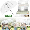52 Inch Large Clear Bubble Umbrella Bulk with Classic Hook Handle Decorative Clear Wedding Dome Umbrella with Thank You Tags and Rope Guest Souvenirs for Wedding Party Bridal Favors