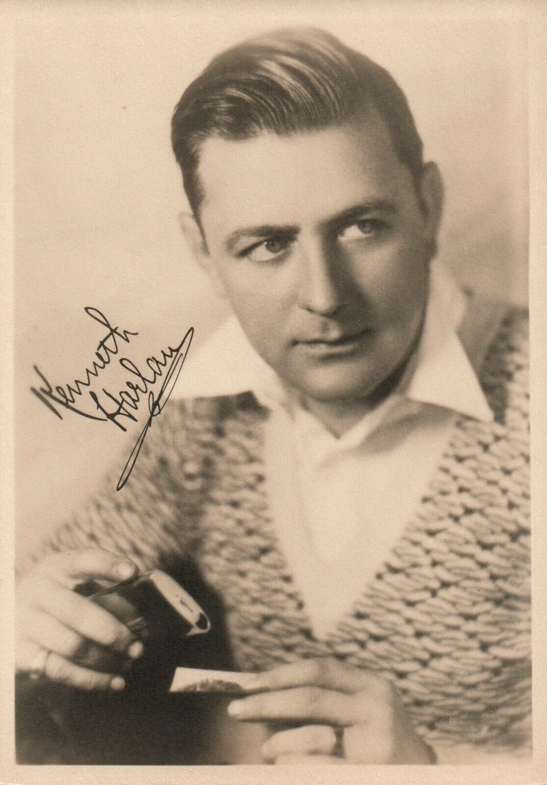 1930's Vintage KENNETH HARLAN Actor Movie Star Original Photo Poster painting B&W 5 x 7