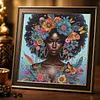 Floral Butterfly Black Lady Special Shaped 5D DIY Partial Drill Diamond Art Kit 30x30cm Diamonds Dots Gem Art Kits for Adults Home Decor