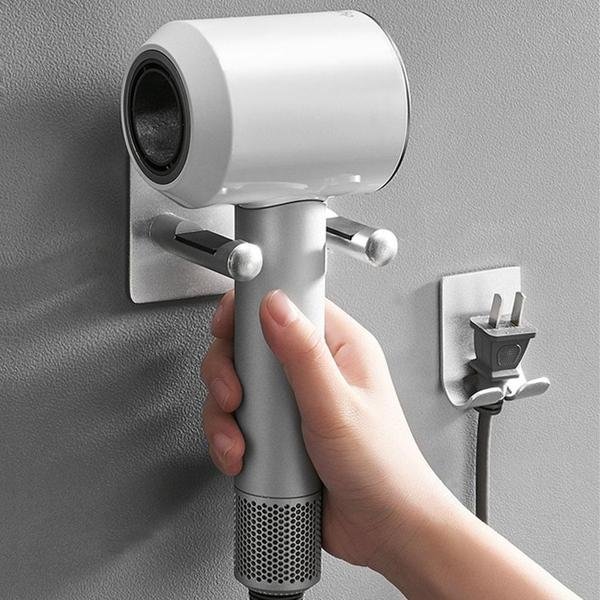 Wall Mounted Hair Dryer And Cord Holder (Various Colors)