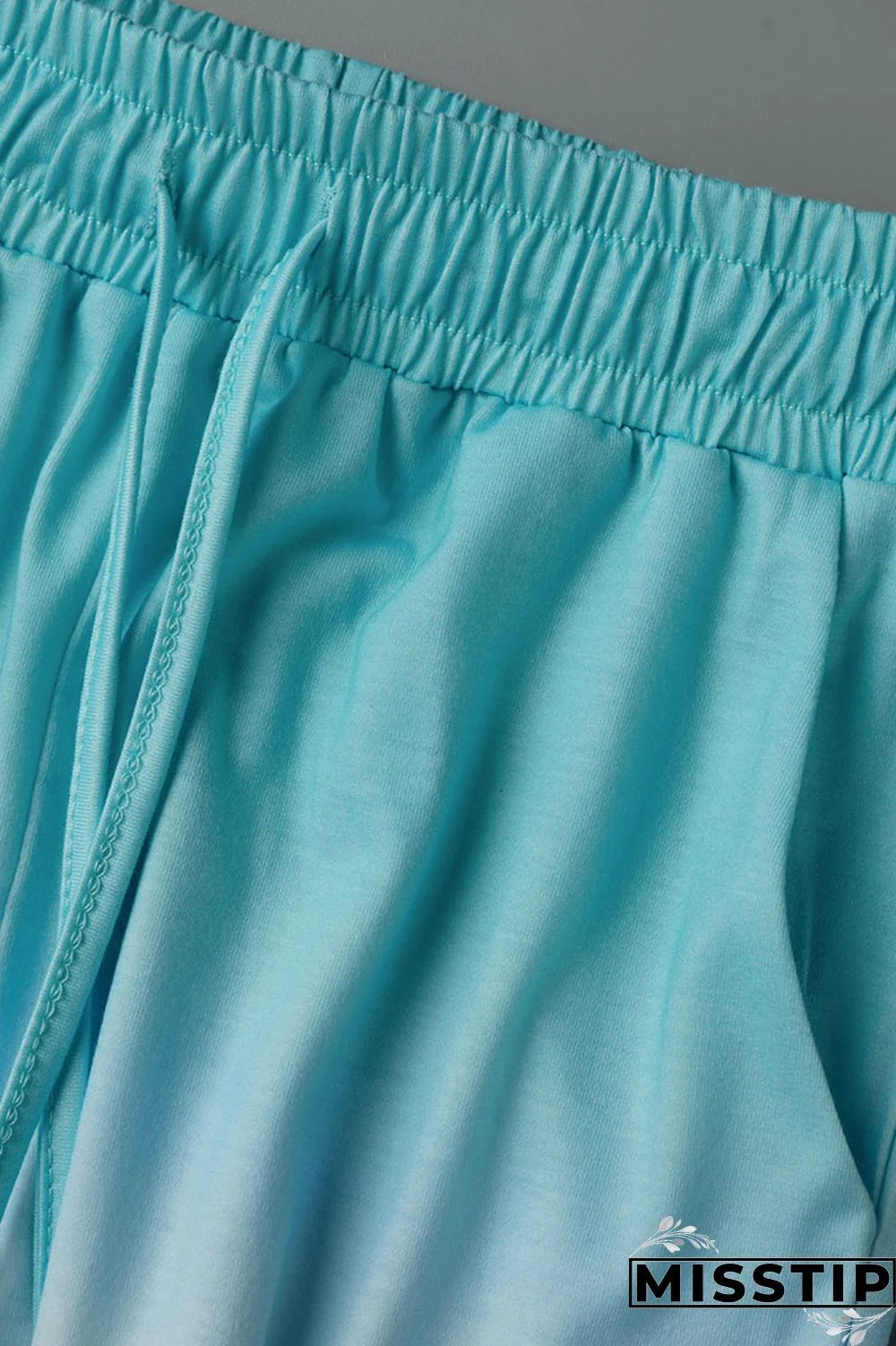 Fluorescent Green Casual Gradual Change Print Patchwork U Neck Sleeveless Two Pieces