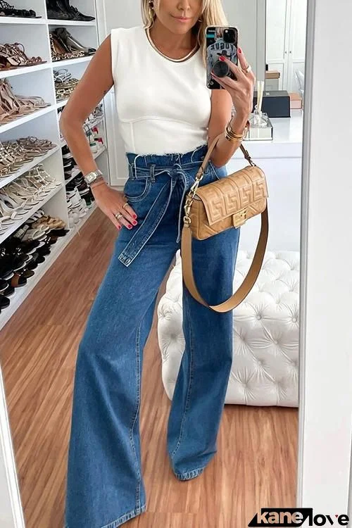 Belted Loose High Waist Jeans