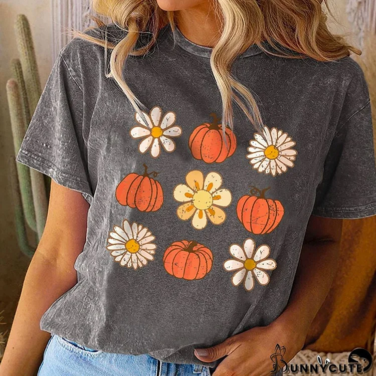 Modern Floral Print Short Sleeve Top