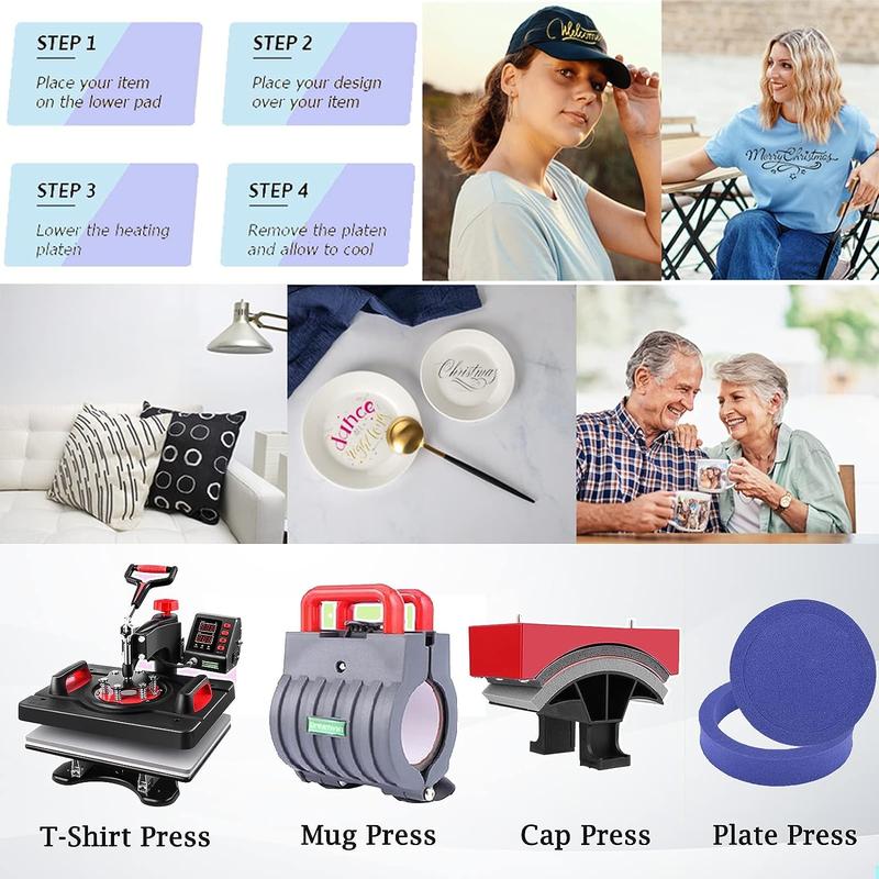 Product Introduction of AKEYDIY Heat Press Machine Professional Sublimation Machine 15" X 12" Swing Away Shirt Printing Heat Transfer Digital Tumbler Heat Press Machine for T Shirts Mug Hat Plate Cap 12