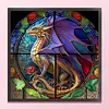 Glass Painting-Pterosaur-11CT Stamped Cross Stitch 40*40cm/15.75*15.75in tapestrymarket