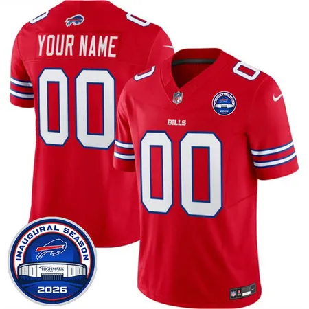 Men's Buffalo Bills Red 2026 Inaugural Season at Highmark Stadium Vapor F.U.S.E. Limited Custom Jersey