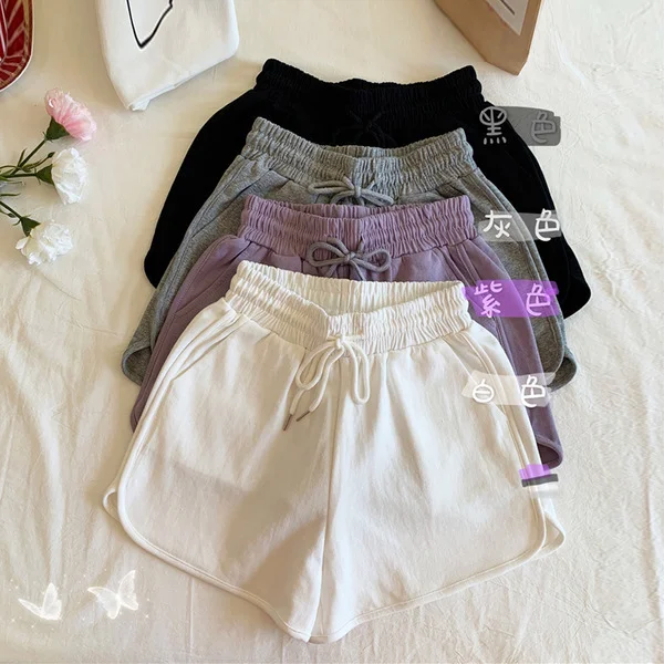 Brownm Brownm Women Wearing Shorts Summer 2024 Korean Version Of High Waist Casual Wide Leg Pants Ins Students Loose Thin Sports Hot Pants