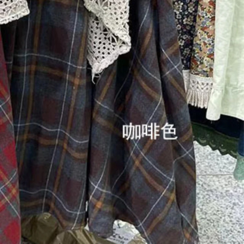 Googlygenius Korean Fashion Harajuku Style Vintage Red Plaid Splicing Irregular Long Skirts for Women Autumn High Waist A Line Y2K Goth Skirt