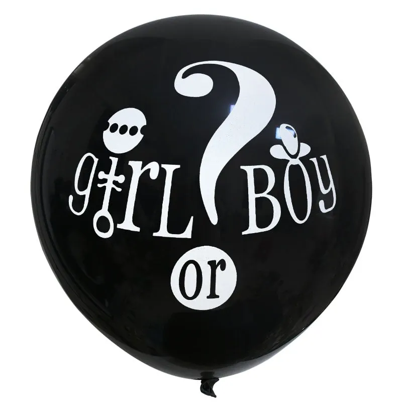 1Set 36 Giant Boy or Girl Black Latex Balloon Blue Pink Confetti Baby Shower Globos Gender Reveal Party Decoration Supplies