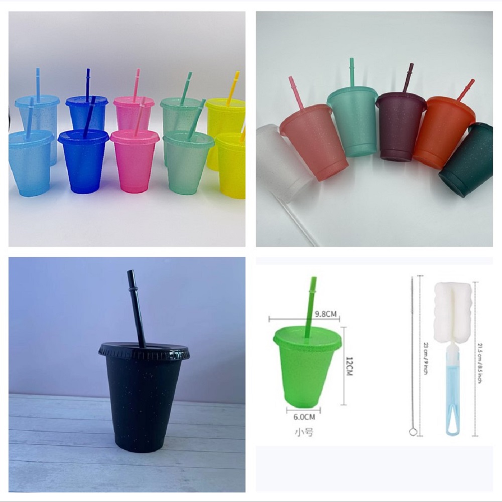 

Sequin Glitter Cup 24pcs 500ml PP Water Cup (12 Light Colors/2 for Each Col, 501 Original