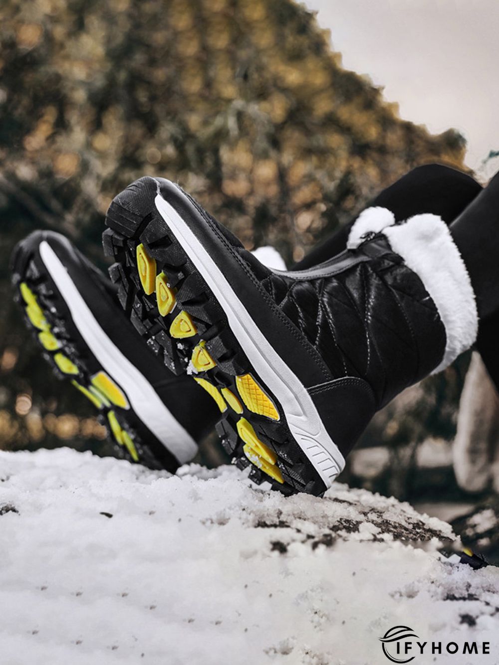 Winter Front Zip Thermal Lined Outdoor Snow Boots | IFYHOME