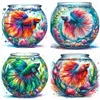 Aquarium et betta-peinture diamant ronde compl&egrave;te-40*40cm