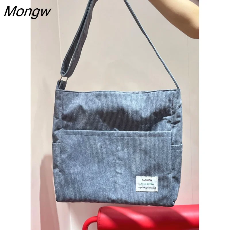 Mongw Casual Women's Tote Shoulder Bag Retro Art Canvas Crossbody Bags for Women 2022 Cotton Zipper Handbags Luxury Designer