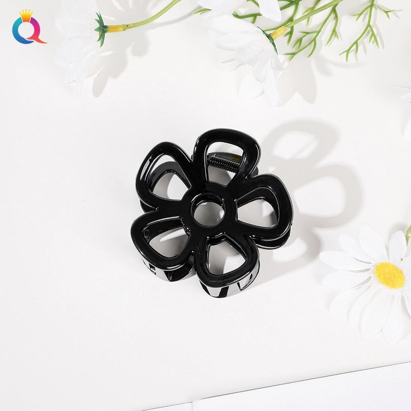 Fashion Flower Plastic Metal Stoving Varnish Hollow Out Hair Claws 1 Piece