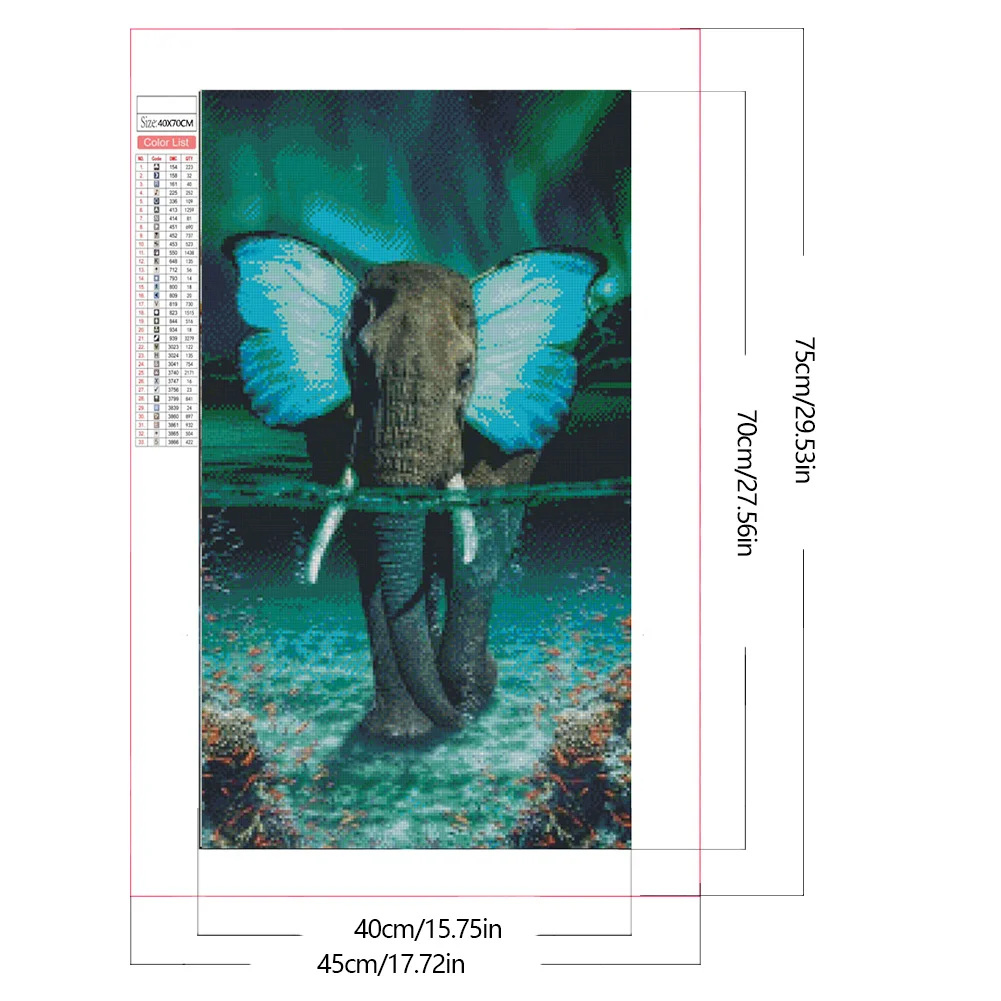 Partial AB Diamond Painting - Full Round Drill - Elephant(Canvas|45*75cm)