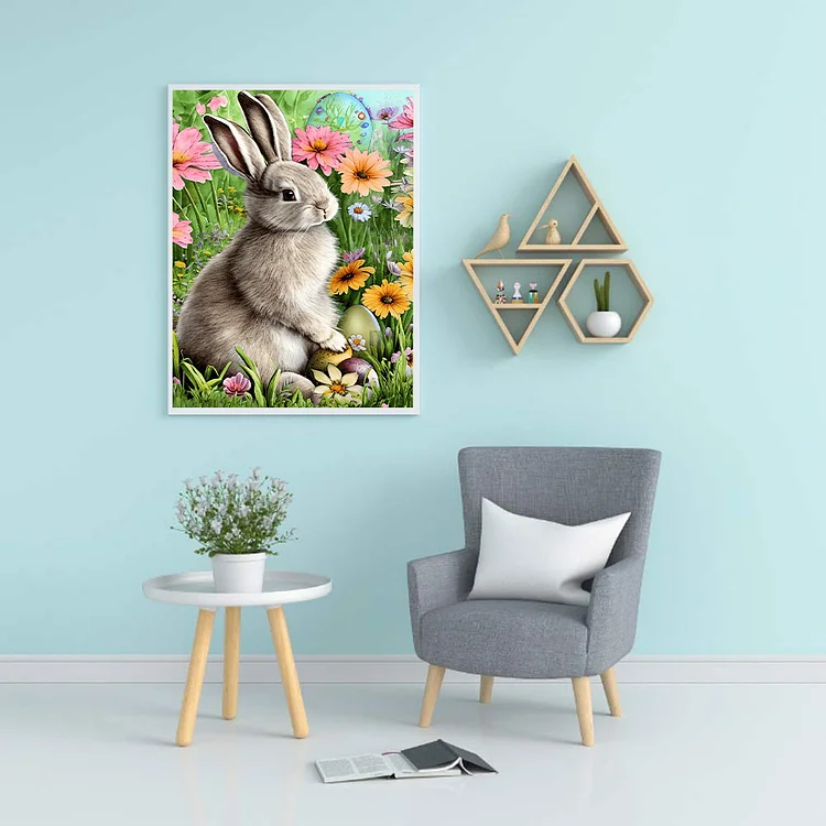 Easter Bunny 50*40cm(canvas) full round drill diamond painting