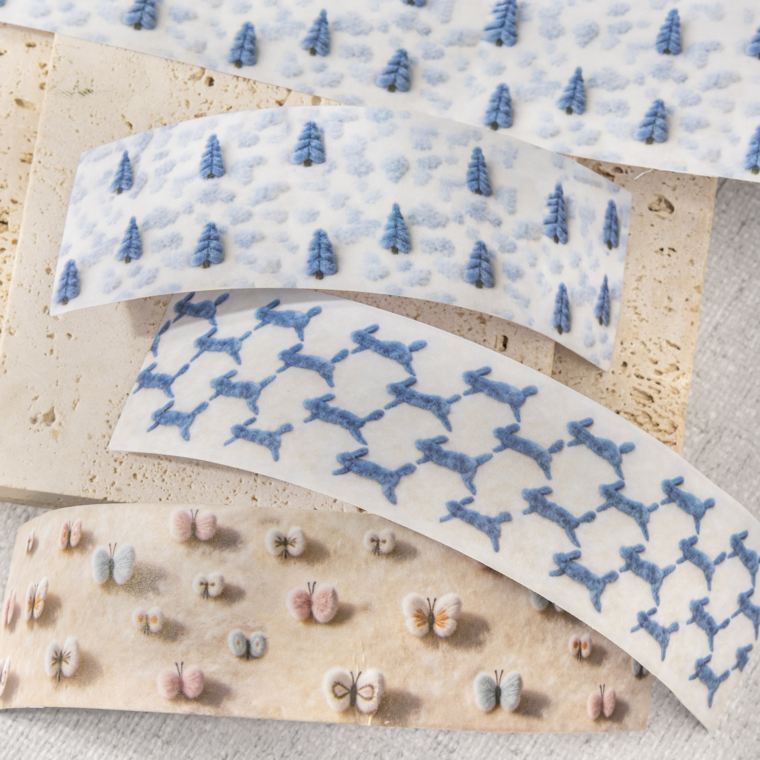 테이프 - 카가와 시멩 시리즈 빈티지 플러시 식물 꽃