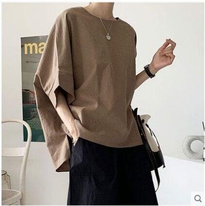 Korean Style Oversized Vintage Shirts Women Cotton And Linen Blouse Batwing Sleeve Plus Size Blouses Summer Blusas - Shop Trendy Women's Fashion | TeeYours