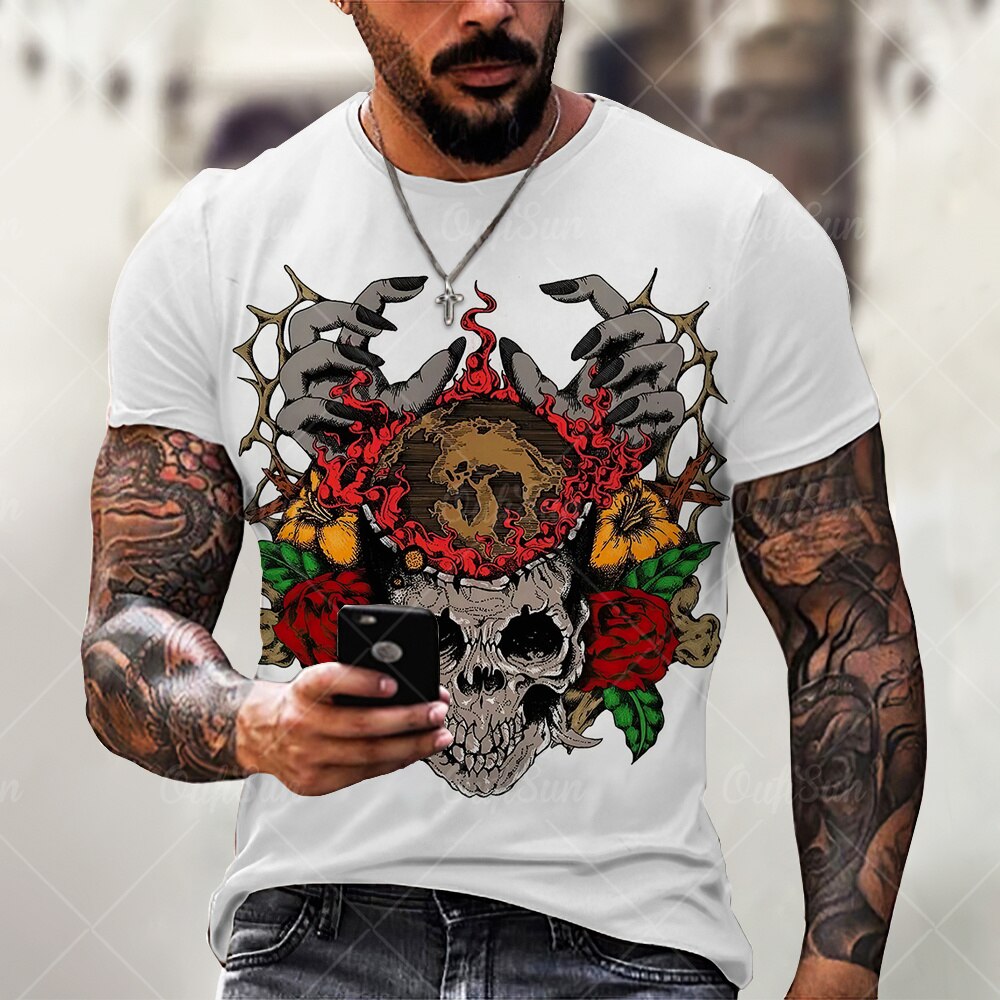 

Skull Head - 3D Printed Men T Shirt, Xl, 501 Original