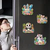 (US Only)6pcs 2D Flat Hello Summer DIY Diamond Painting Fridge Magnets for Home Decor