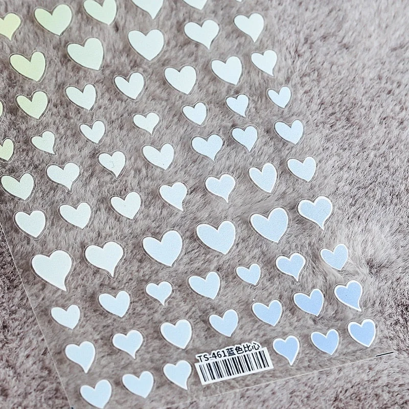 5D Star Love Nail Art Stickers Adhesive High Quality MultiColor Love Heart Stars Design DIY Nail Decals Foils Wraps Decorations-Nail Inspo