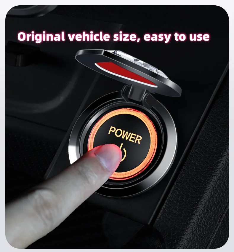 "Crystal Heart" car one-button start protective cover