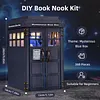 Mysterious Blue Telephone Booth DIY Bookend Model - Handmade Wooden Assembled 3D Bookend