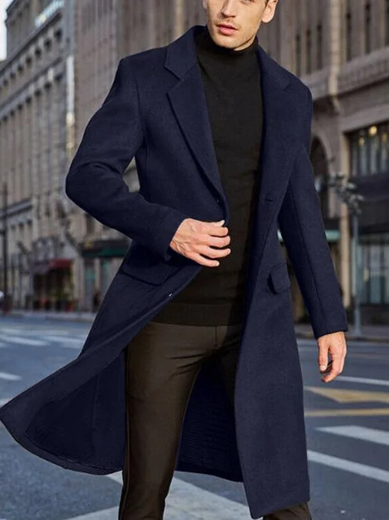 Woherb 2023 New British Men's Long Trench Coat Woolen Coat Wish Men's Woolen Coat-Outfit Ideas