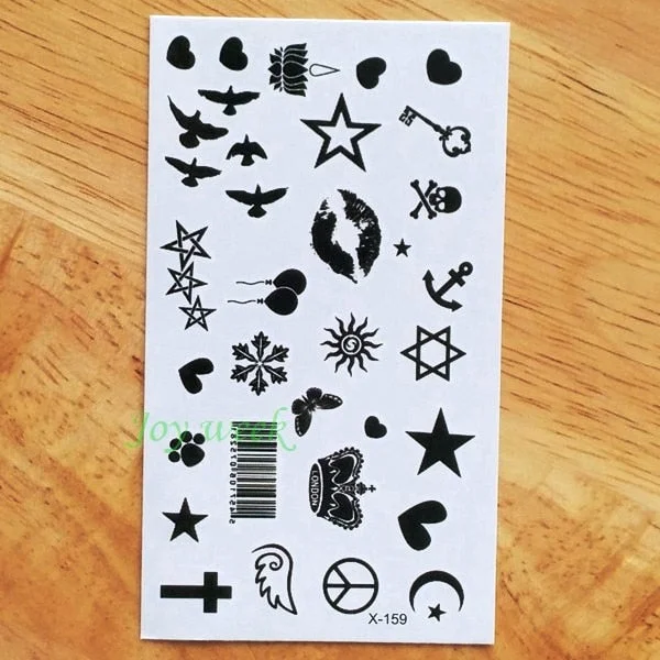 Waterproof Temporary Tattoo Sticker on body little birds stars love tatto ear face eye flash tatoo fake tattoos for girl women