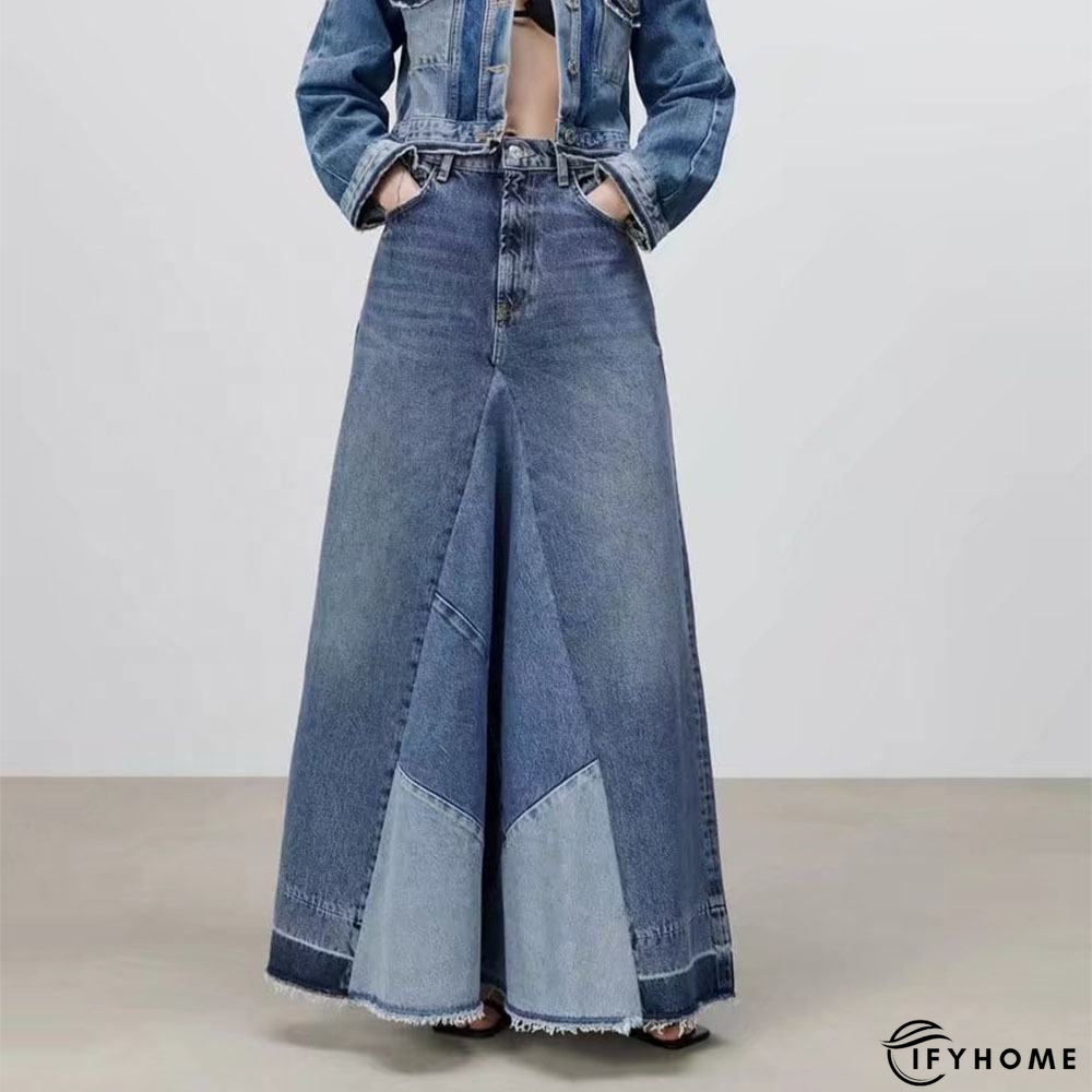 Casual Patchwork Denim Skirt | IFYHOME