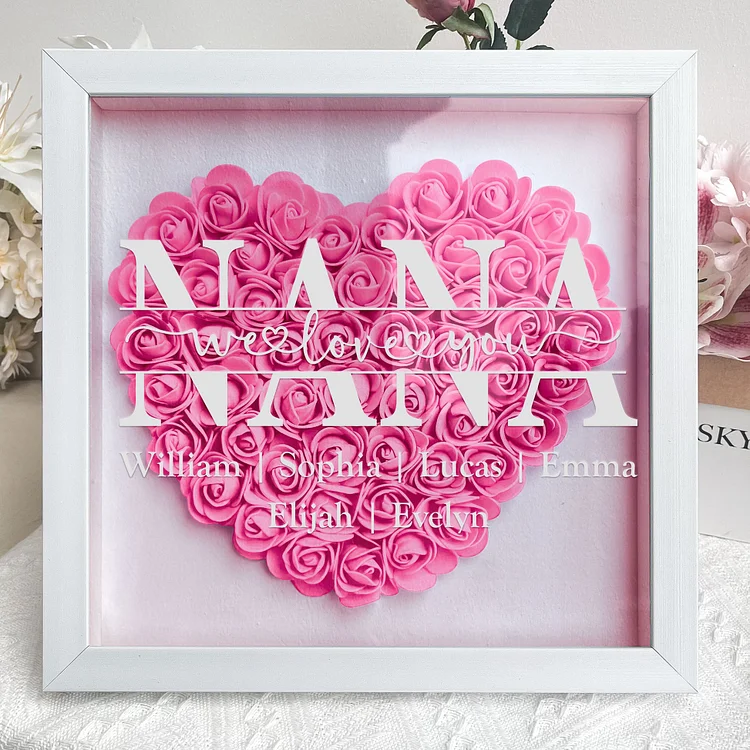 Mom Gift We Love You - Flower Shadow Box
