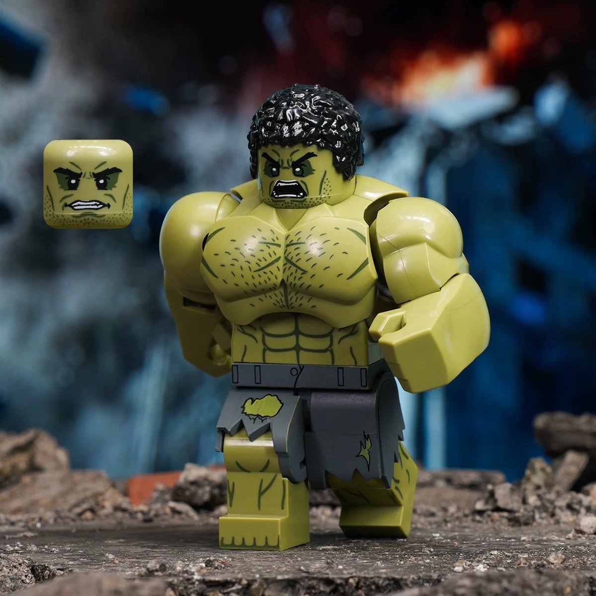 Premium MOC Hulk Minifigure - 7cm Large-Scale Collectible Figure