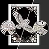 Kit de peinture en perles maison Fly Owl pour d&eacute;coration murale adulte 30x40cm sans cadre