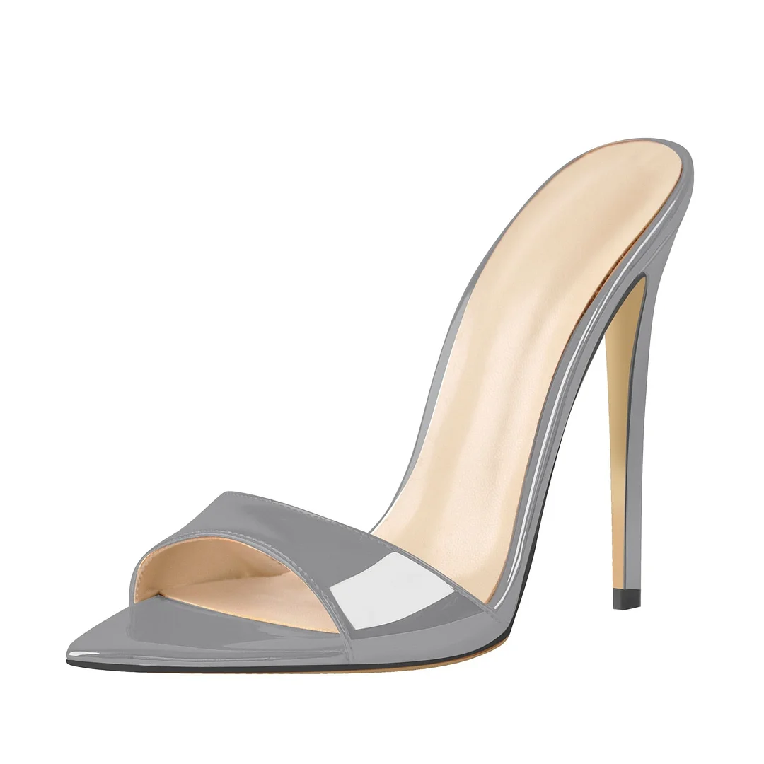 Onlymaker Women's Peep Toe Mules Gold Slip On Thin High Sandals Big Size Classic Fashion Lady Sandals