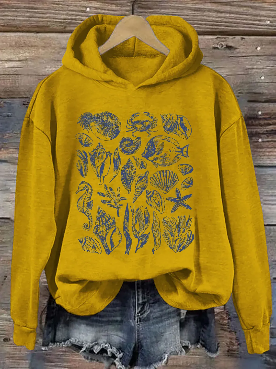 Vintage 90s Tattoo Sea Animal Hoodie
