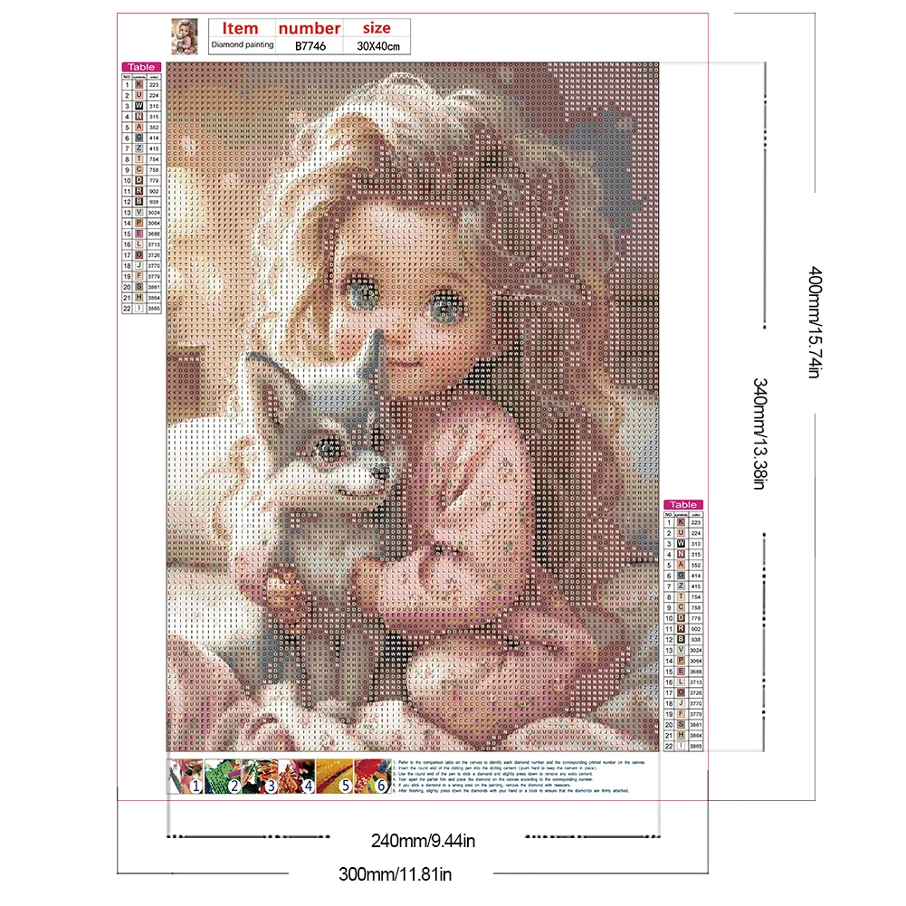 Diamond Painting - Full Round Drill - Curly Hair Big Eyes Girl(Canvas|30*40cm)