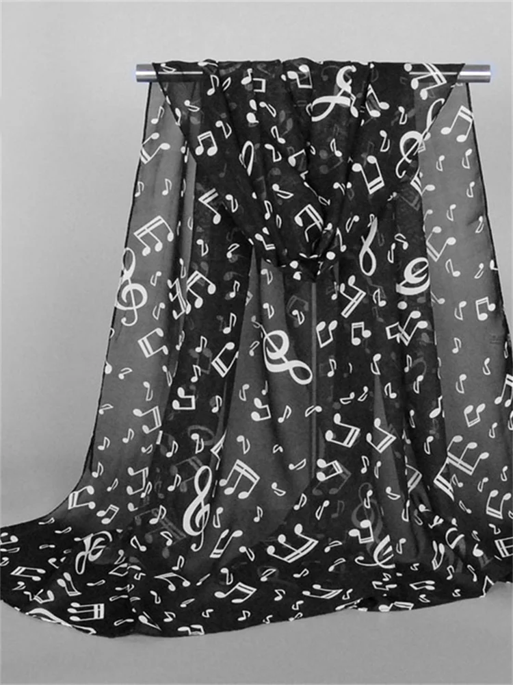 Music Notes Translucent Breathable Flowy Shawl
