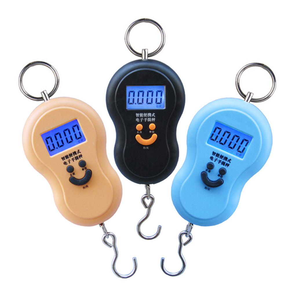 

50kg/10g Mini Digital Fishing Scales w/ Hanging Hook Portable Kitchen Scale, Blue, 501 Original