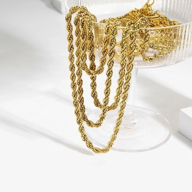 304 Stainless Steel 18K Gold Plated Hip-Hop Chain Geometric Necklace