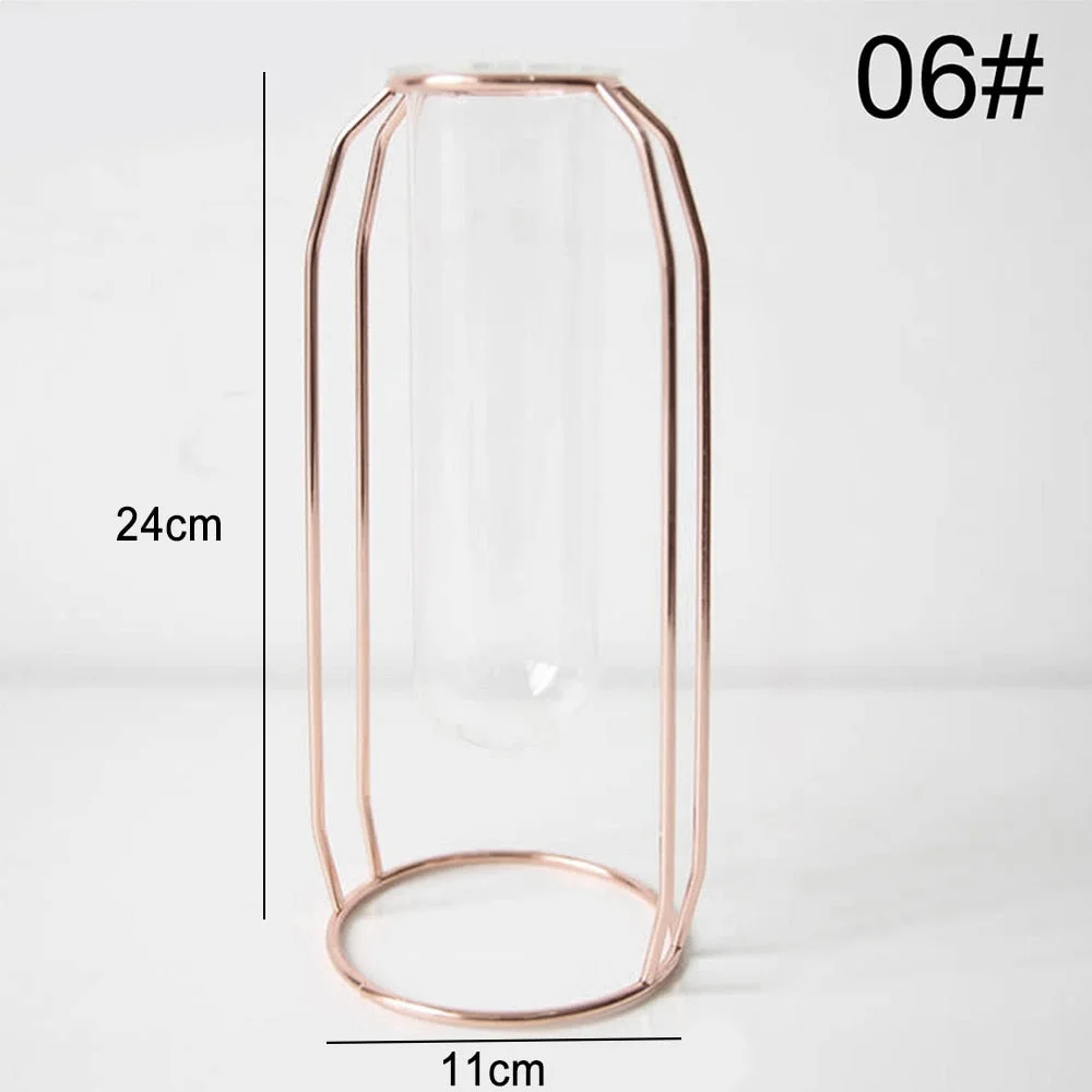 Nordic Simple Flower Stand Iron Frame Vase Simple Family Flower Rack Bottle Ornament Christmas Decoration Pot Holder jarrones