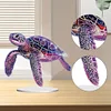 (US Local)5D DIY Special Shape Diamond Painting Desk Ornament Purple Animals Decor Kit