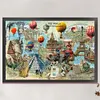 World Tour-14CT Stamped Cross Stitch Egyptian Cotton 92*65cm/36.22*25.59in(Big Size) tapestrymarket