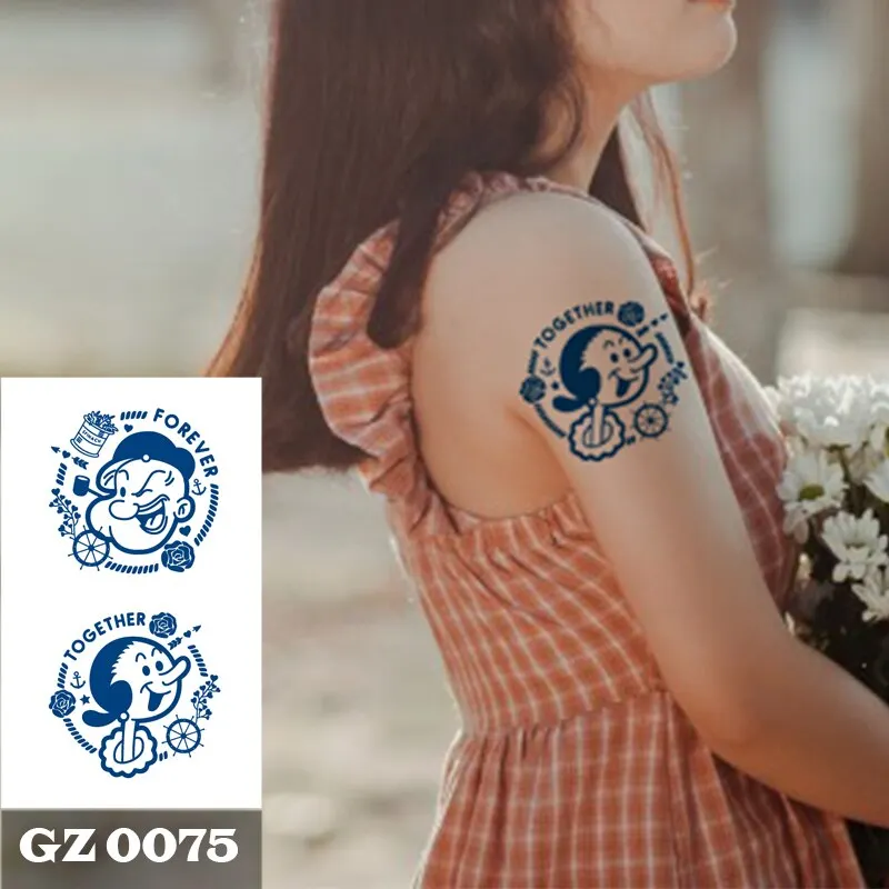 1Pcs Men's Fire Ink Tattoos Body Art Totem Waterproof Temporary Tattoo Sticker For Men Women
